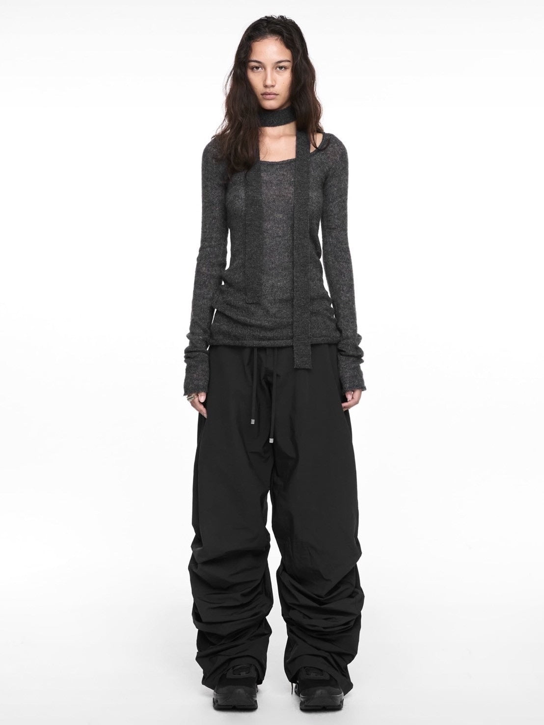 【NACHE】PINTUCK NYLON PANTS (UNISEX)