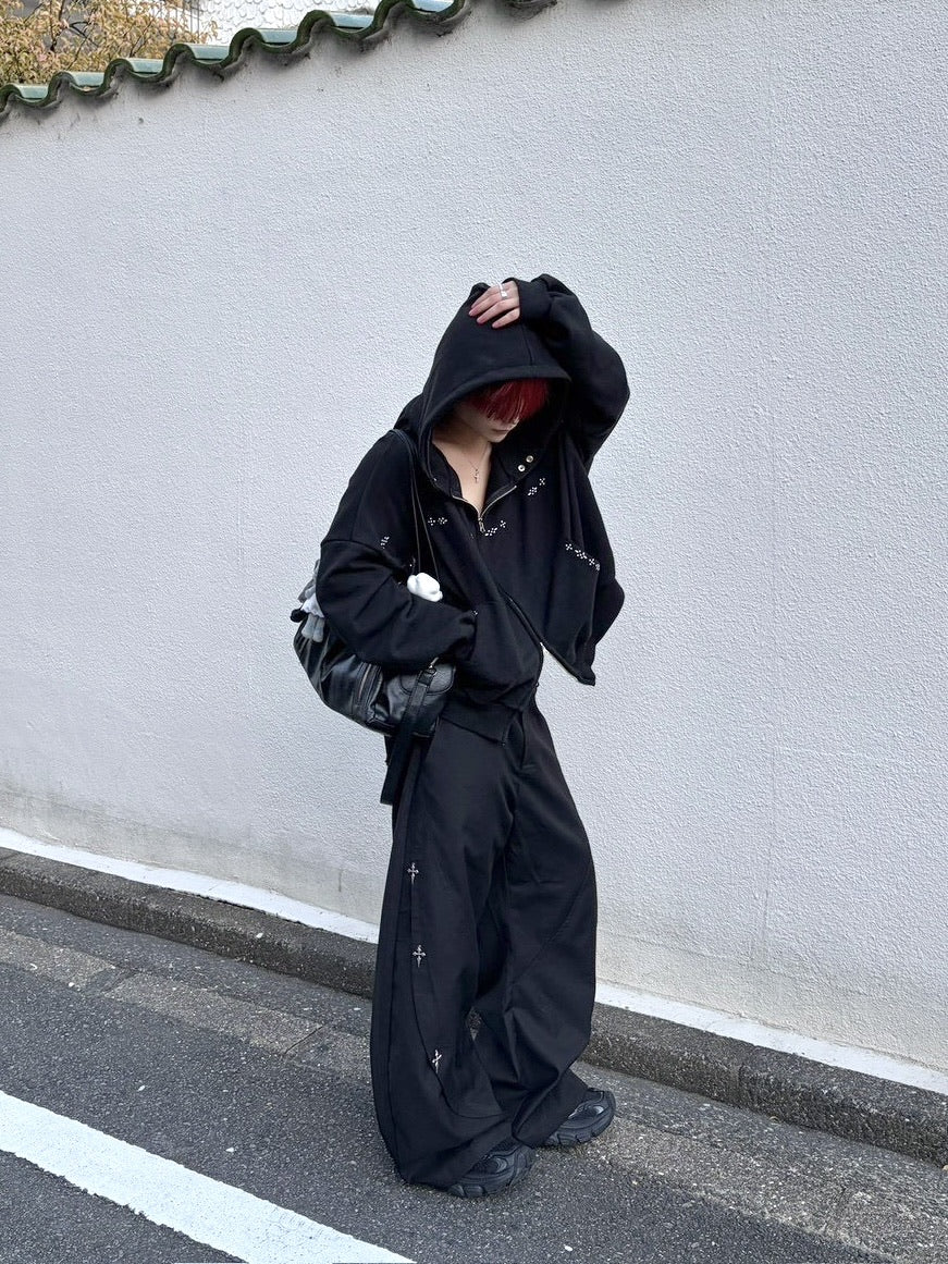 【LUV CODE】cross wide pants