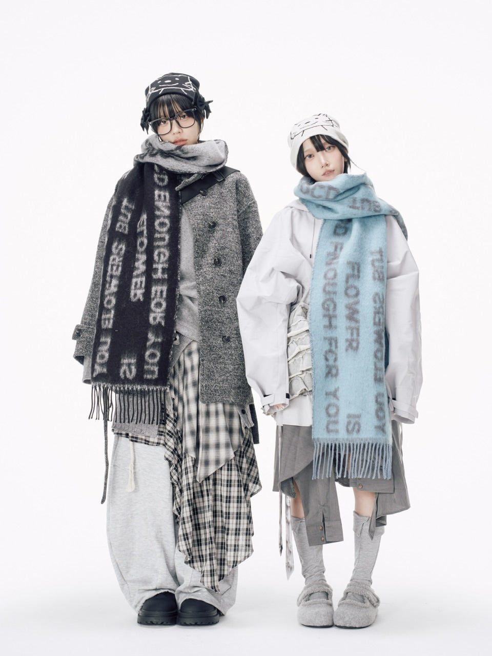 【Nerd out XU】asymmetry check skirt / 【ナードアウトエックスユー】アシンメトリーチェックスカート