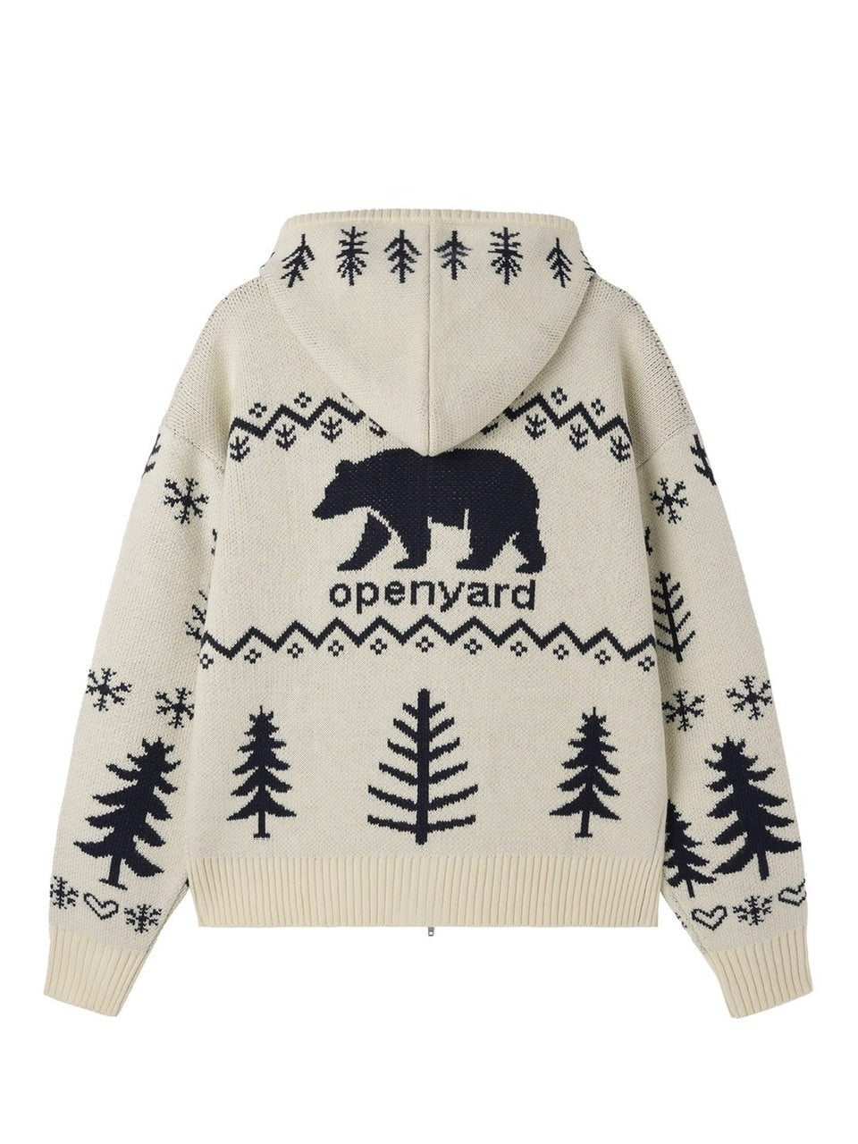 【OY】POLAR BEAR KNIT HOODIE ZIP UP