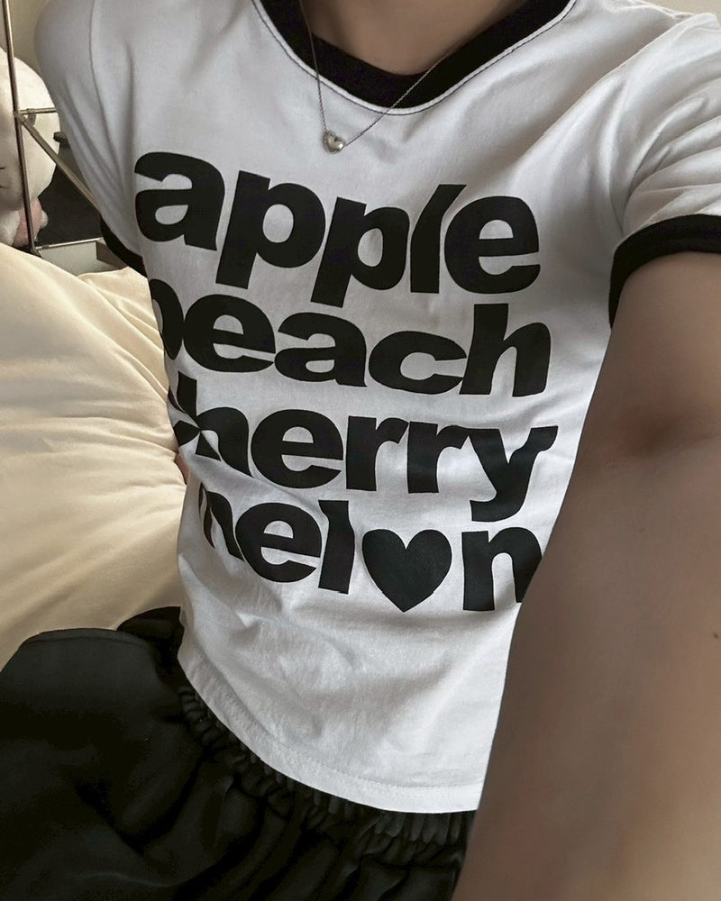 受注制【LUV CODE】fruit linger tee (2color)