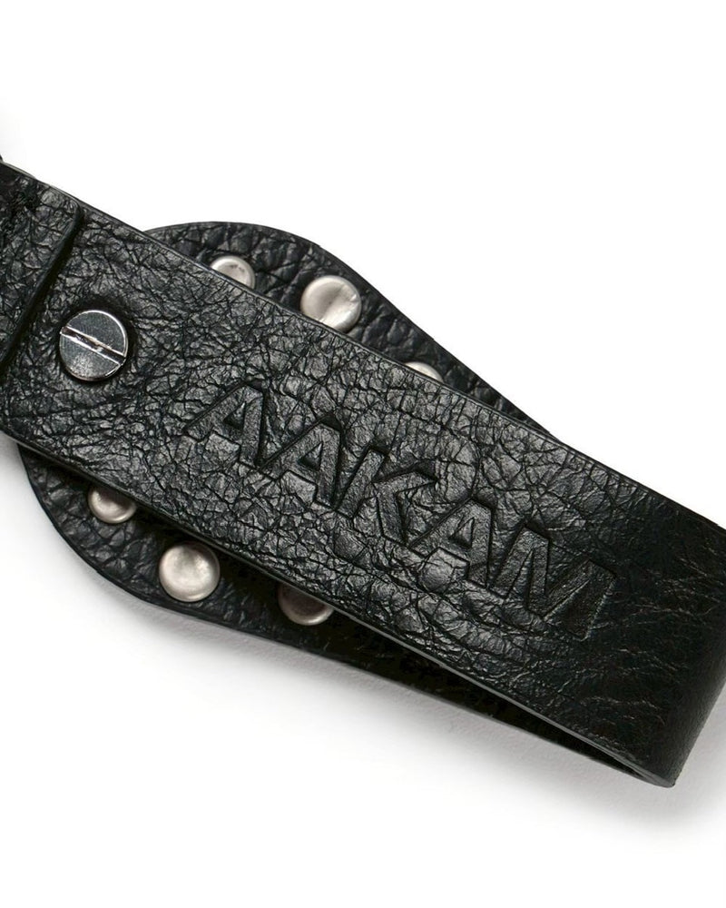 【AAKAM】Cross Studded Leather Keyring