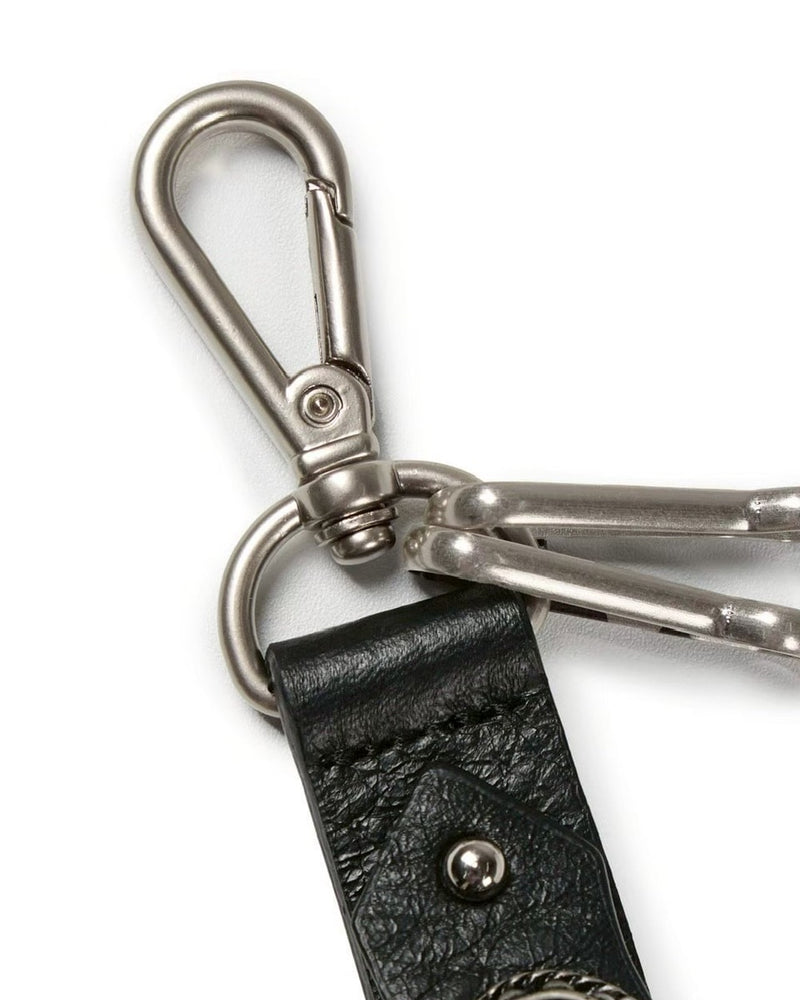 【AAKAM】Antique Circle Studded Leather Keyring