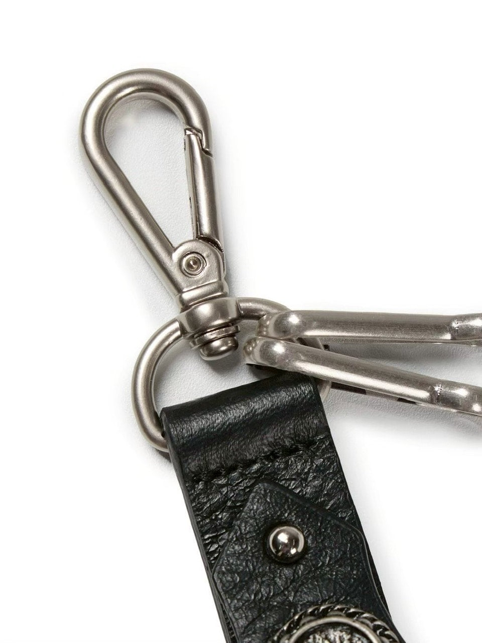 【AAKAM】Antique Circle Studded Leather Keyring