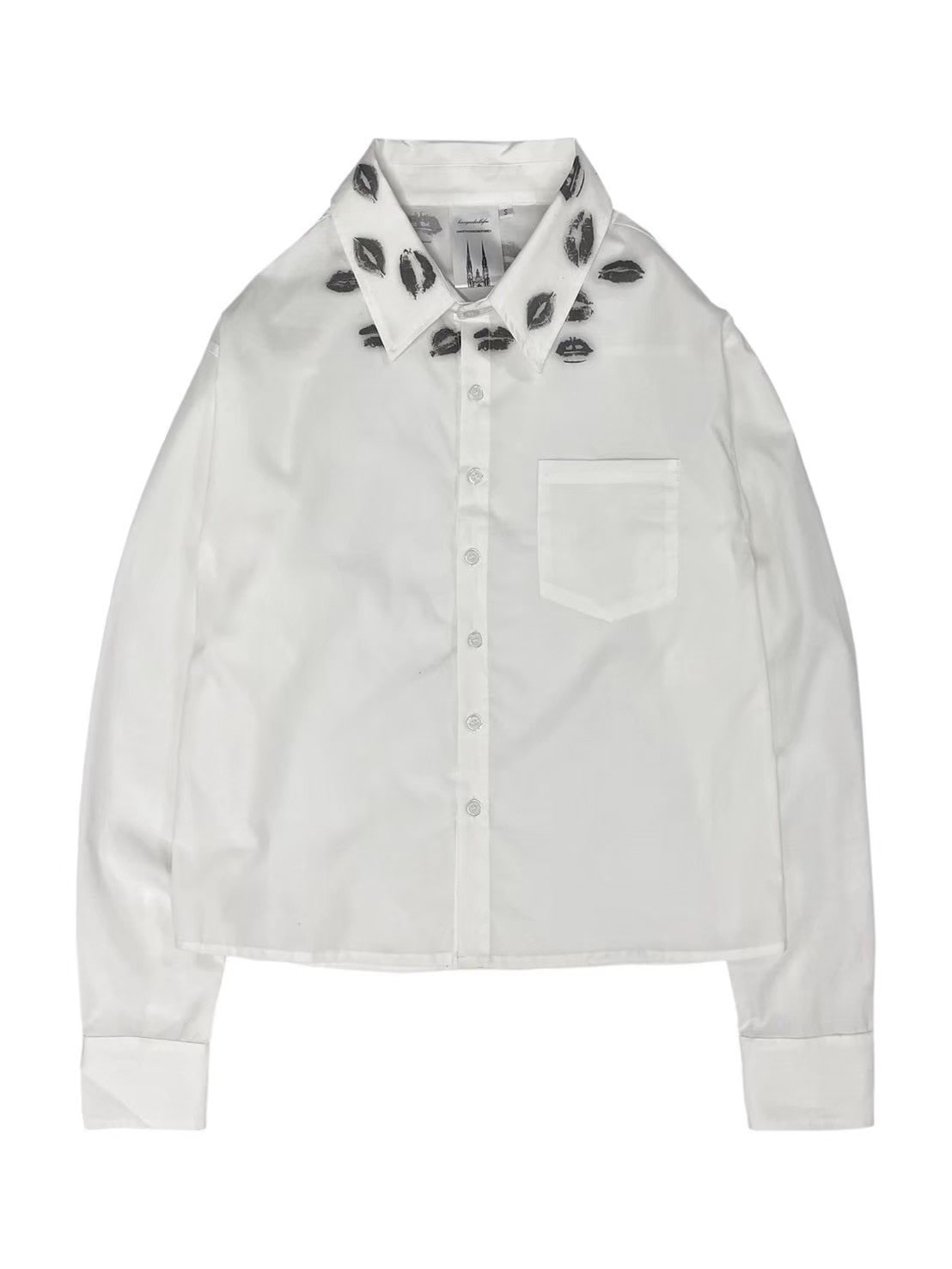 【haveyoudiedbefore?】Beloved Messenger Dress Shirt / 【ハブユーダイドビフォー】リッププリントボタン長袖シャツ