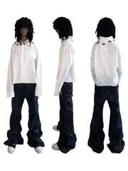 【haveyoudiedbefore?】Deadfall Waxed Denim Pants / 【ハブユーダイドビフォー】ブラックコーティングフレアパンツ