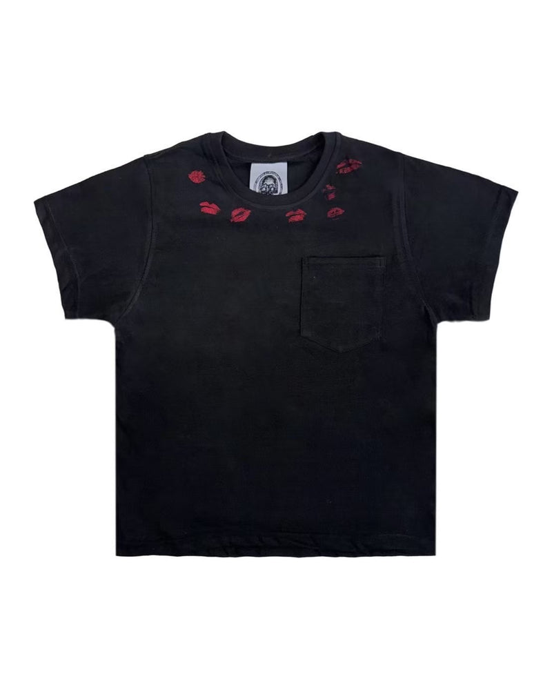 【haveyoudiedbefore?】Beloved Messenger T-shits / 【ハブユーダイドビフォー】リッププリントポケット半袖Tシャツ