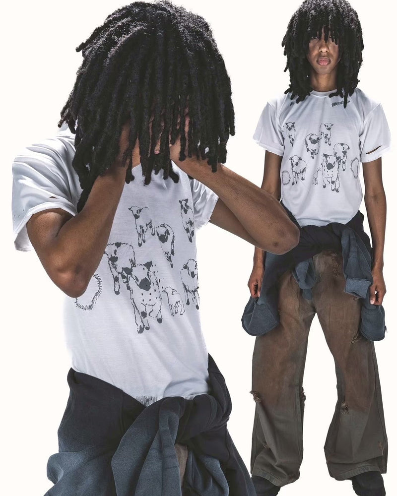 【haveyoudiedbefore?】Log Denim Pants / 【ハブユーダイドビフォー】ダーティーウォッシュダメージワイドパンツ