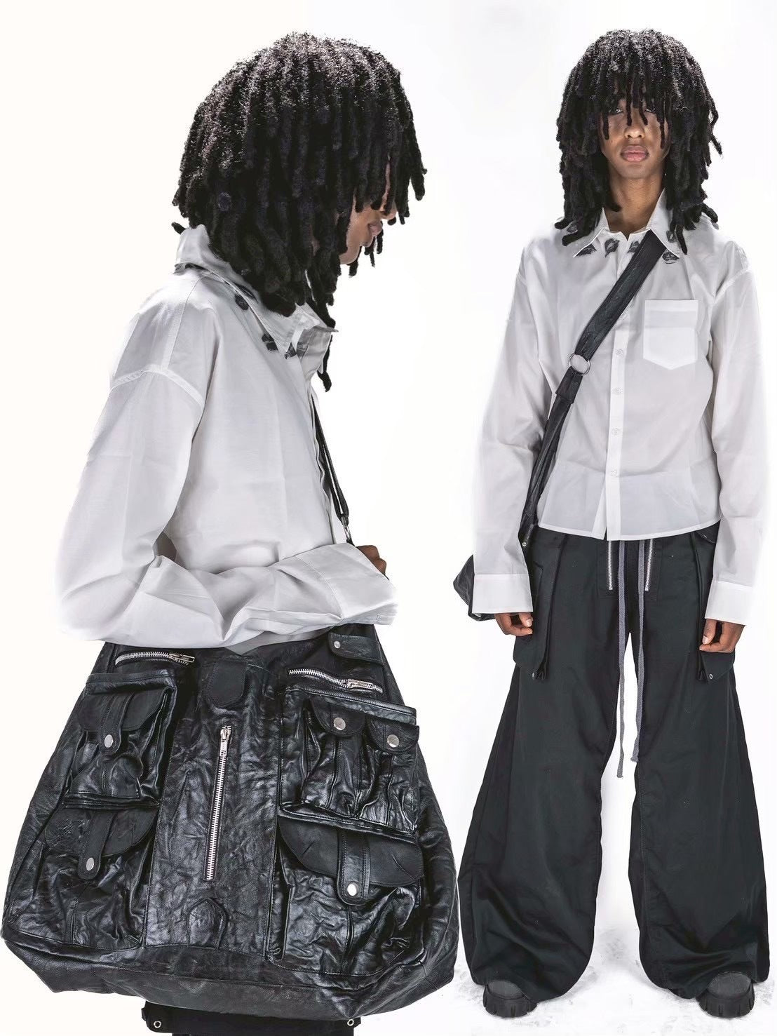 【haveyoudiedbefore?】Subjugal Leather xBody Bag / 【ハブユーダイドビフォー】アイレットポケットレザーショルダーバッグ