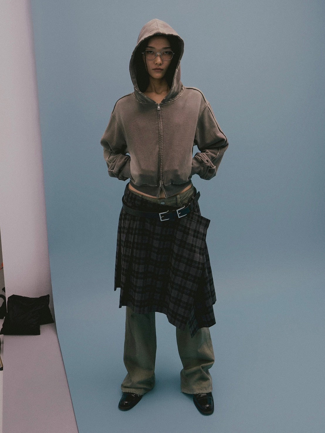 【LCDC】SPRAY WASHED CROPPED HOOD ZIP-UP / 【エルシーディーシー・ティーエム】スプレーウォッシュクロップジップアップパーカー