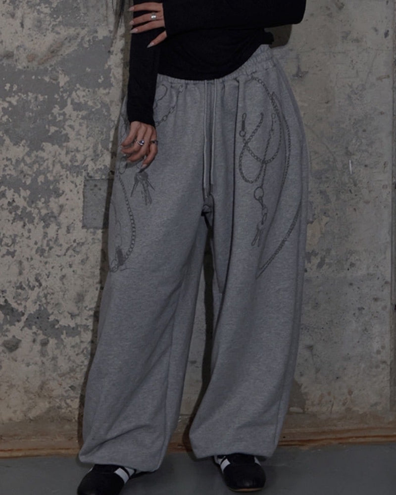 【FANCY CLUB】KEYCHAIN EYELET SWEATPANTS / 【ファンシークラブ】キーチェーンアイレットスウェットパンツ