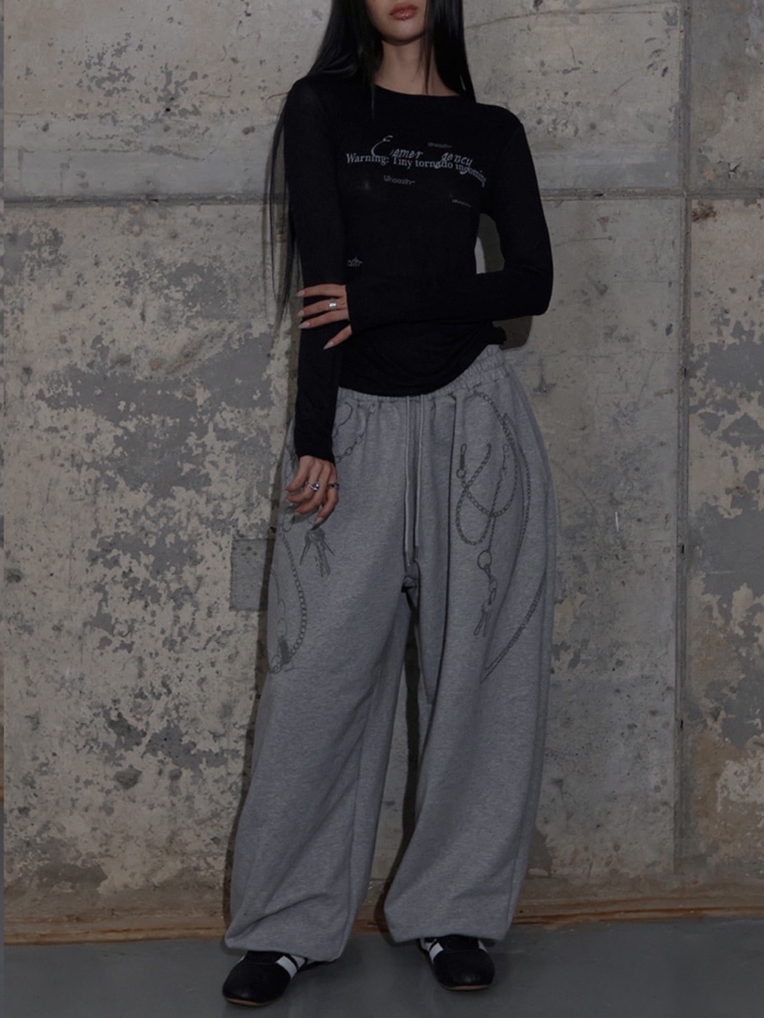 【FANCY CLUB】KEYCHAIN EYELET SWEATPANTS / 【ファンシークラブ】キーチェーンアイレットスウェットパンツ