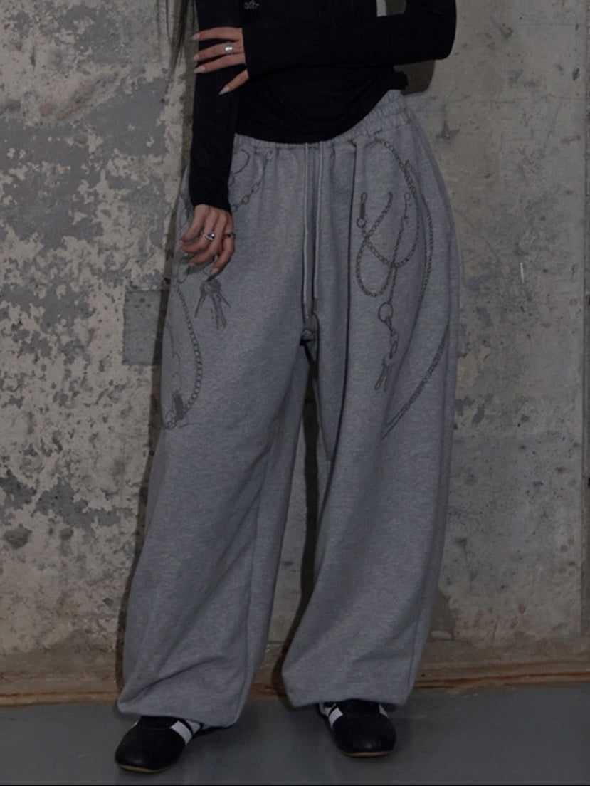 【FANCY CLUB】KEYCHAIN EYELET SWEATPANTS / 【ファンシークラブ】キーチェーンアイレットスウェットパンツ