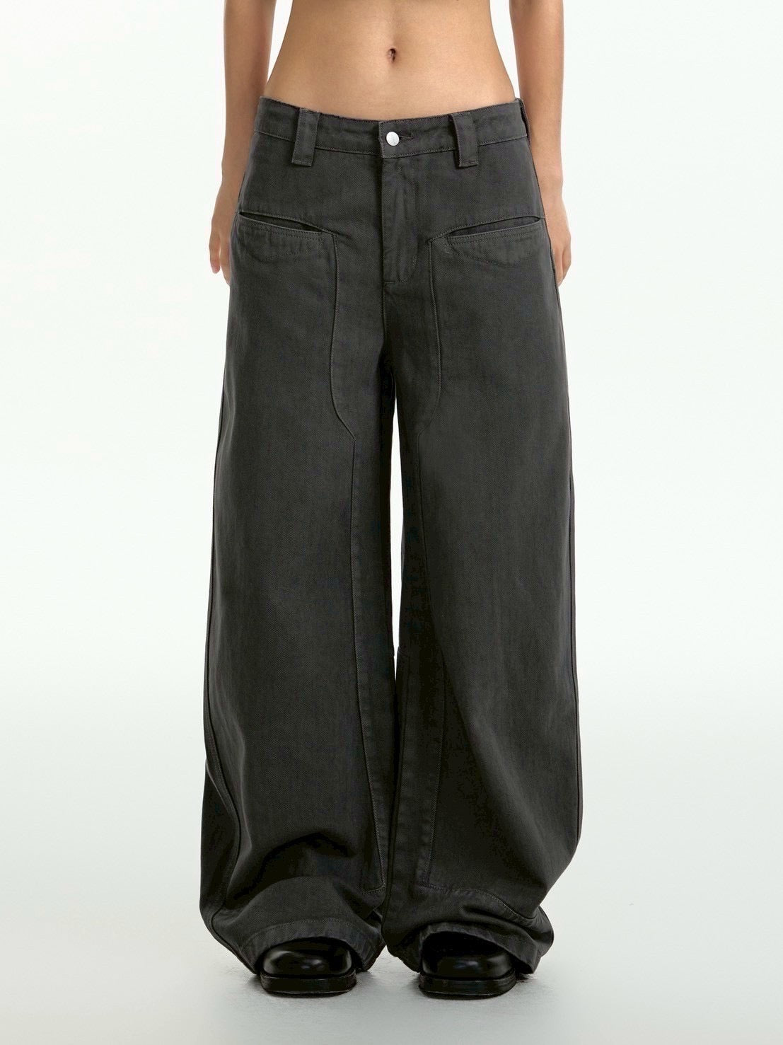 【TGNS】Washed Scimitar Pants / 【ツーガンズ】ポケットラインデニムパンツ