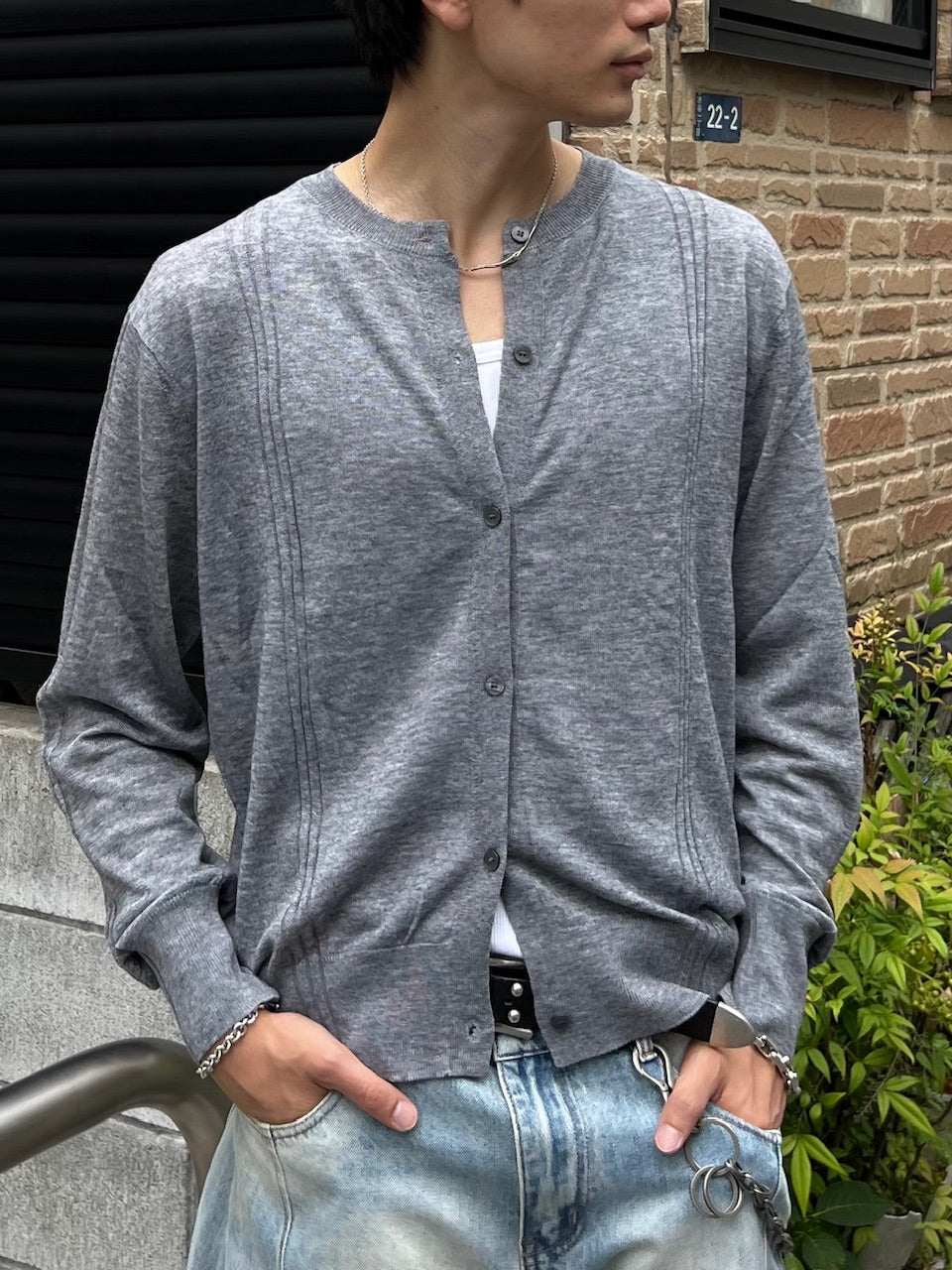 受注制【Chikashitsu +】wool blend cardigan / 【チカシツプラス】ウールブレンドカーディガン (2color)