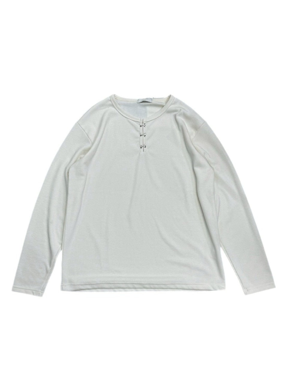 受注制【Chikashitsu +】front hook long sleeve knit / 【チカシツプラス】フロントフック長袖ニット (4color)