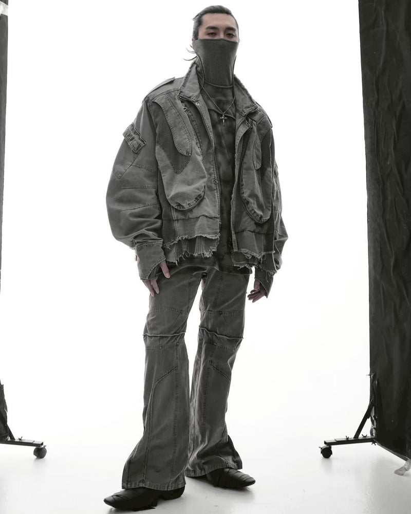 【d5ove】Structural utility jacket / 【ダヴ】ユーティリティウォッシュミリタリージャケット