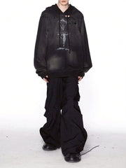 【d5ove】Washed graphic sweatshirt / 【ダヴ】グラフィックデザインダメージウォッシュプルオーバーパーカー