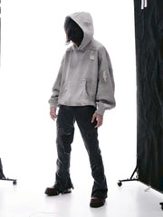 【d5ove】Boxy Distressed Sweatshirt / 【ダヴ】ポケットダメージウォッシュスプルオーバーパーカー