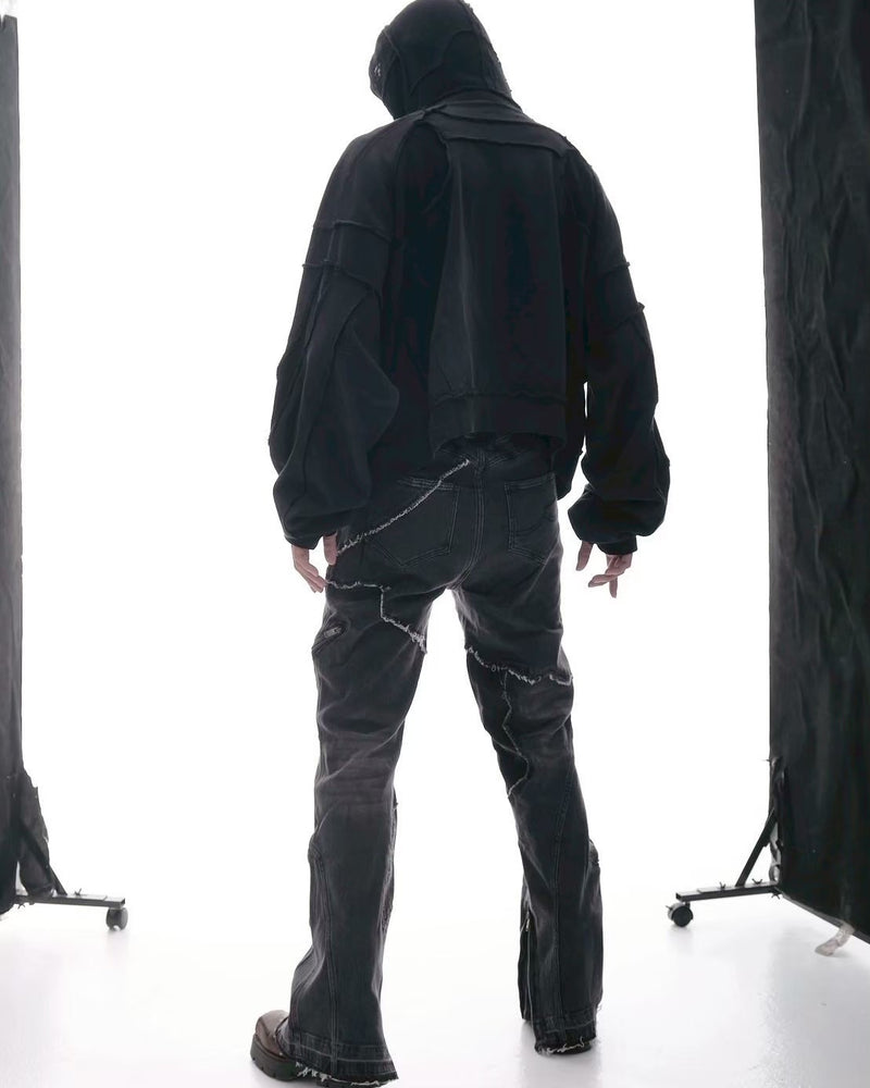 【d5ove】Structured Zippered Hoodie / 【ダヴ】ラインダブルジップパーカー