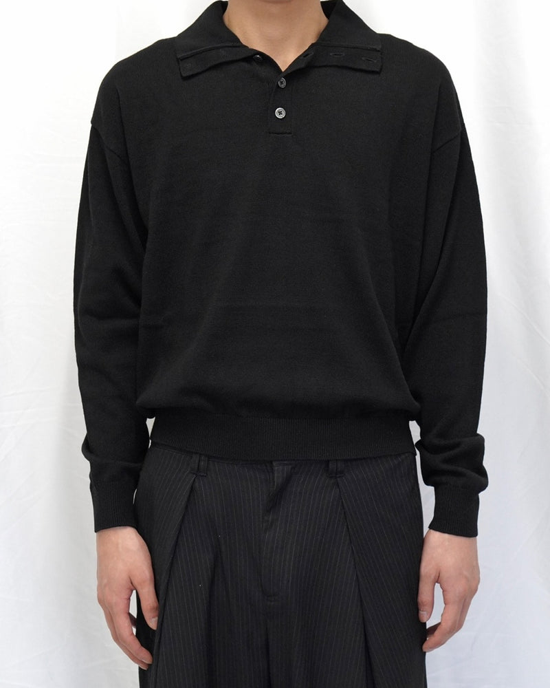 【CS】wool touch knit polo (black) / 【シーエス】ウールタッチニットポロ