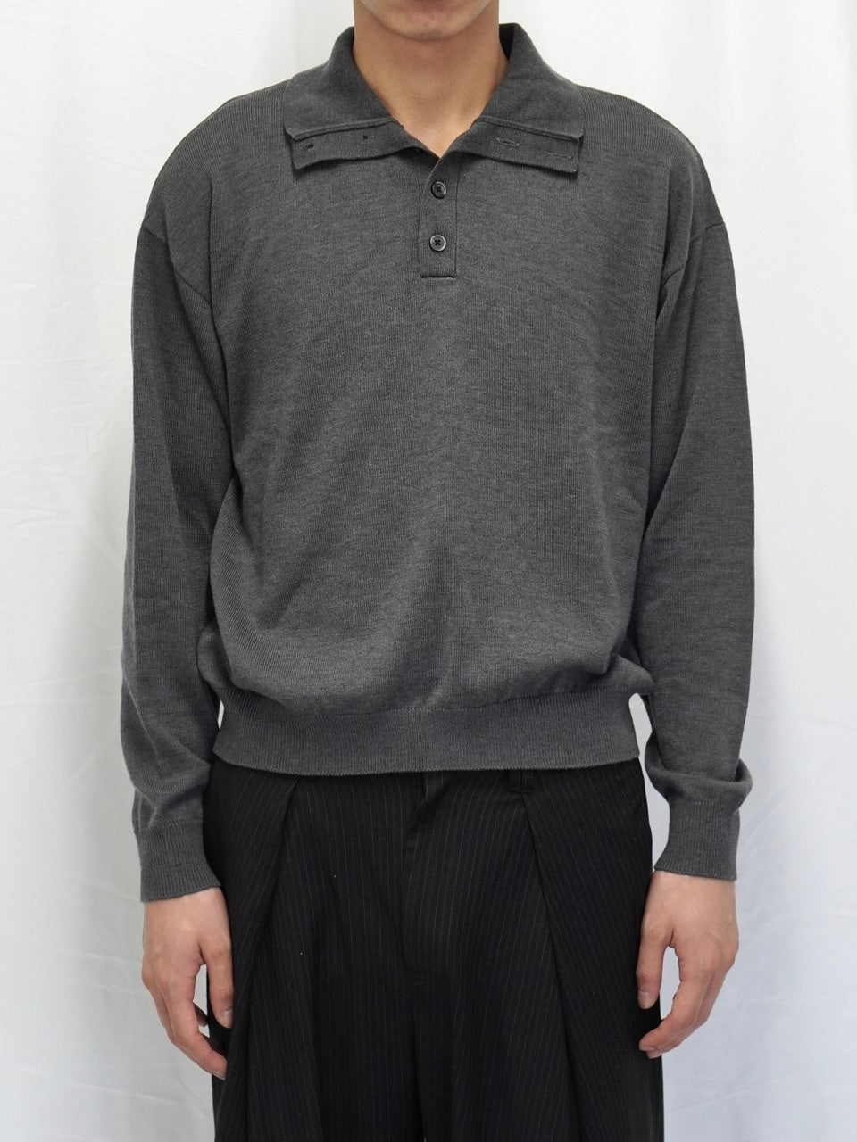 CS】wool touch knit polo / 【シーエス】ウールタッチニットポロ