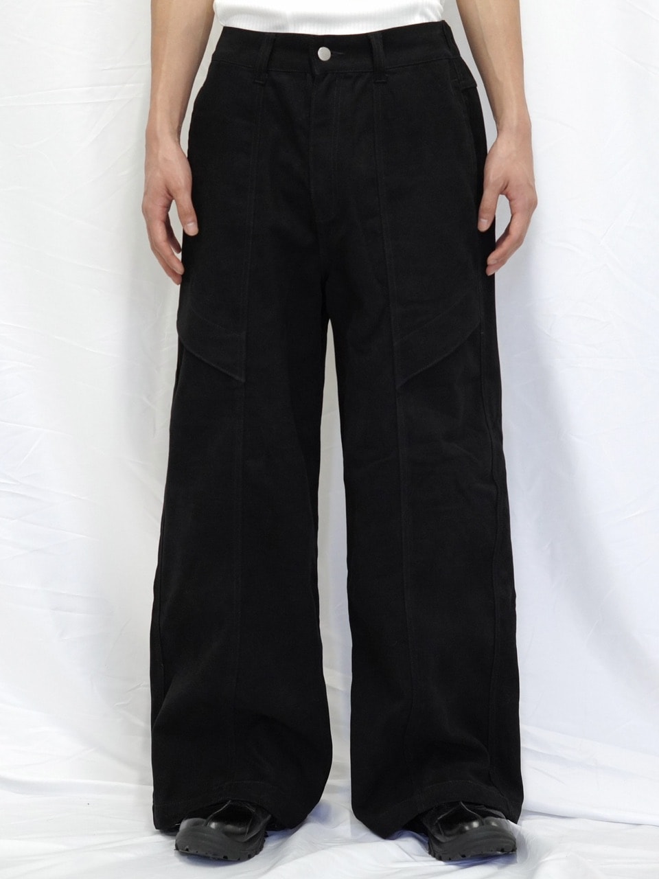 【CS】cotton wide twill pants (black) / 【シーエス】コットンワイドツイルパンツ