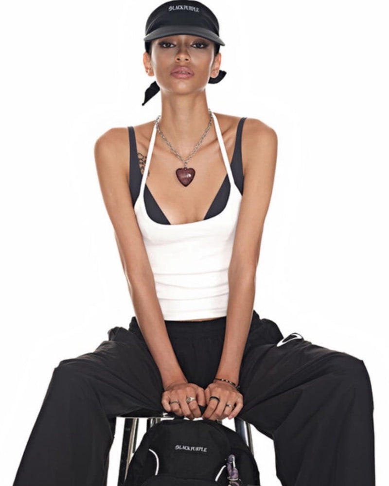 【BLACK PURPLE】Acrylic Heart Necklace / 【ブラックパープル】アクリリックハートネックレス
