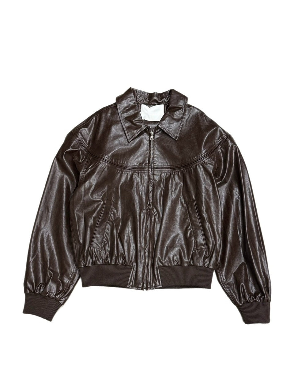 受注制【Chikashitsu +】round stitch non-leather jacket / 【チカシツプラス】ラウンドステッチノンレザージャケット (2color)