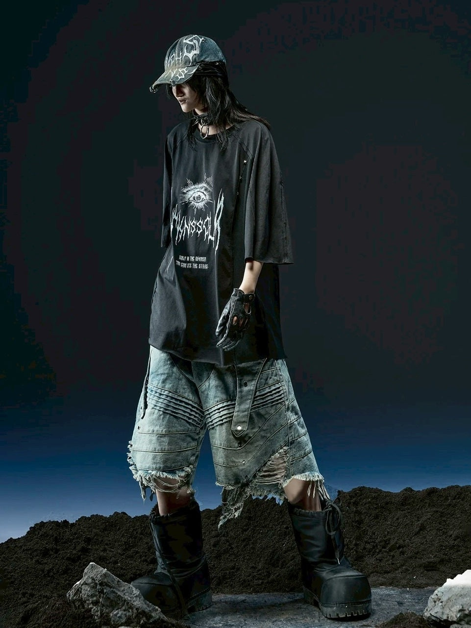 【RICH】DRKNSS Printed Over T-shirt / 【リッチ】ロゴグラフィックオーバーサイズ半袖Tシャツ