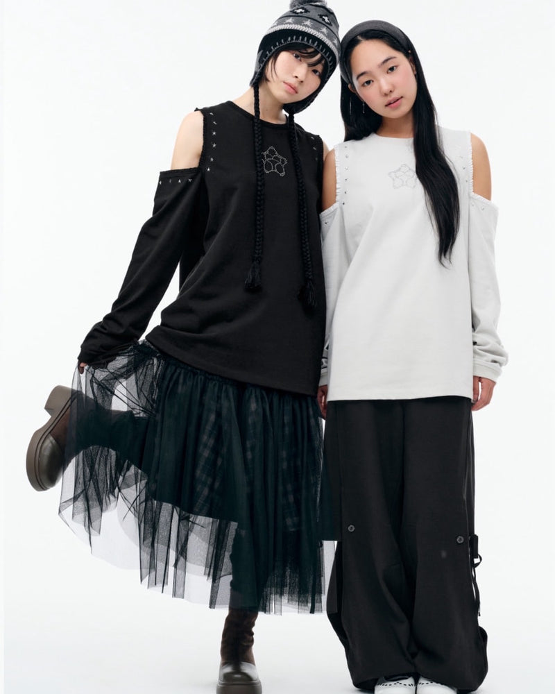【TUOMIO】CUT-OUT LACE LONG SLEEVES / 【トゥオミオ】カットアウトレースロングスリーブ