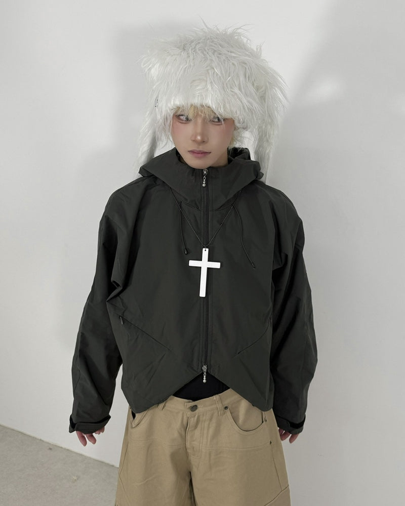 【Nerd out XU】nylon hood jacket / 【ナードアウトエックスユー】ナイロンフードジャケット (3color)