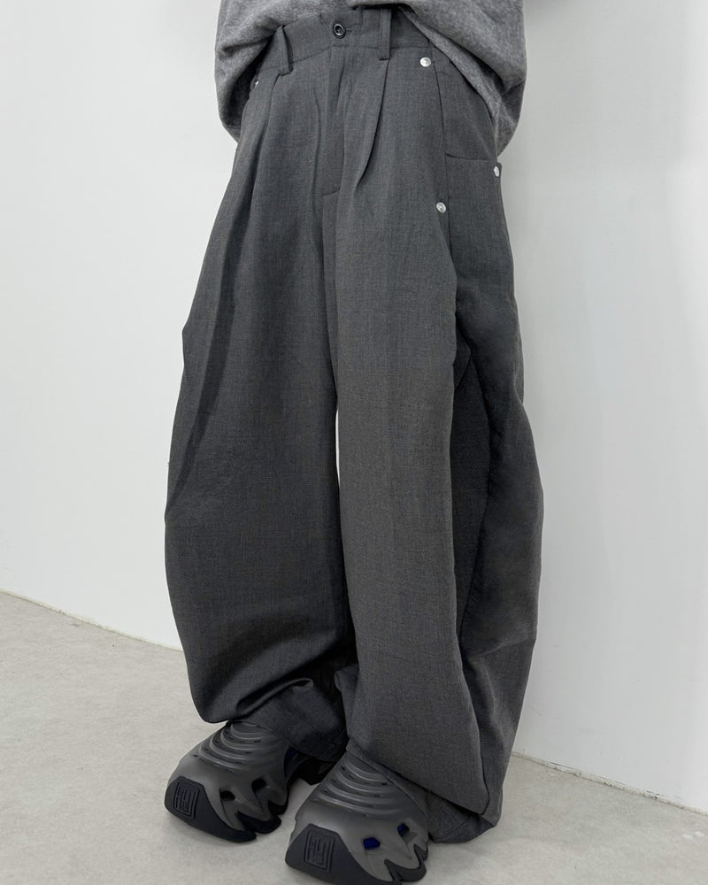 【Nerd out XU】side tuck slacks / 【ナードアウトエックスユー】サイドタックスラックス (2color)