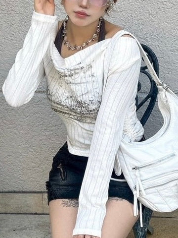 【Never mind the XU】clear stone studs necklace / 【ネバーマインドザエックスユー】クリアストーンスタッズネックレス
