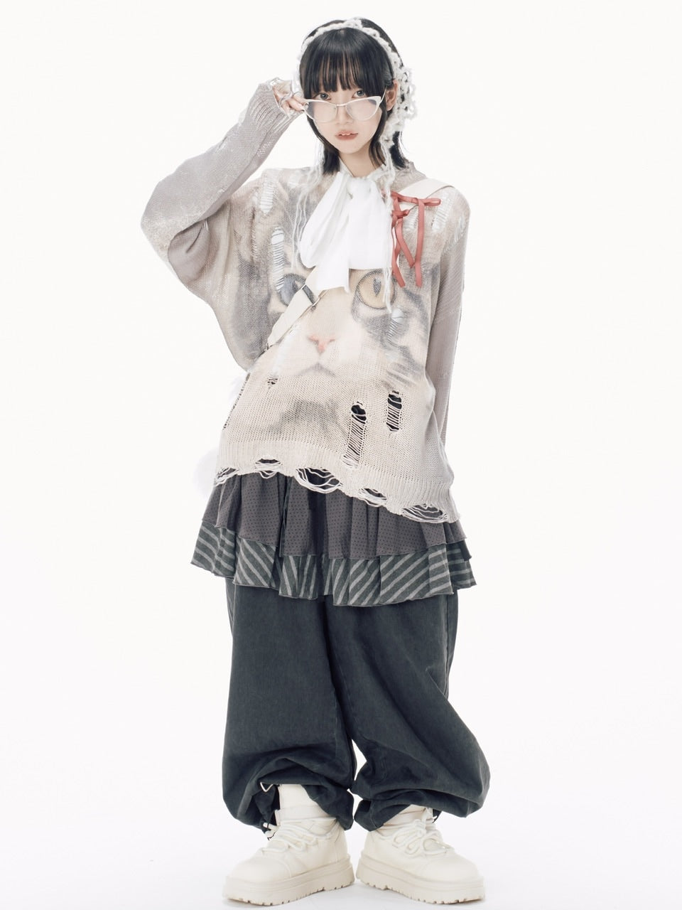 【Nerd out XU】layered denim pants / 【ナードアウトエックスユー】レイヤードデニムパンツ