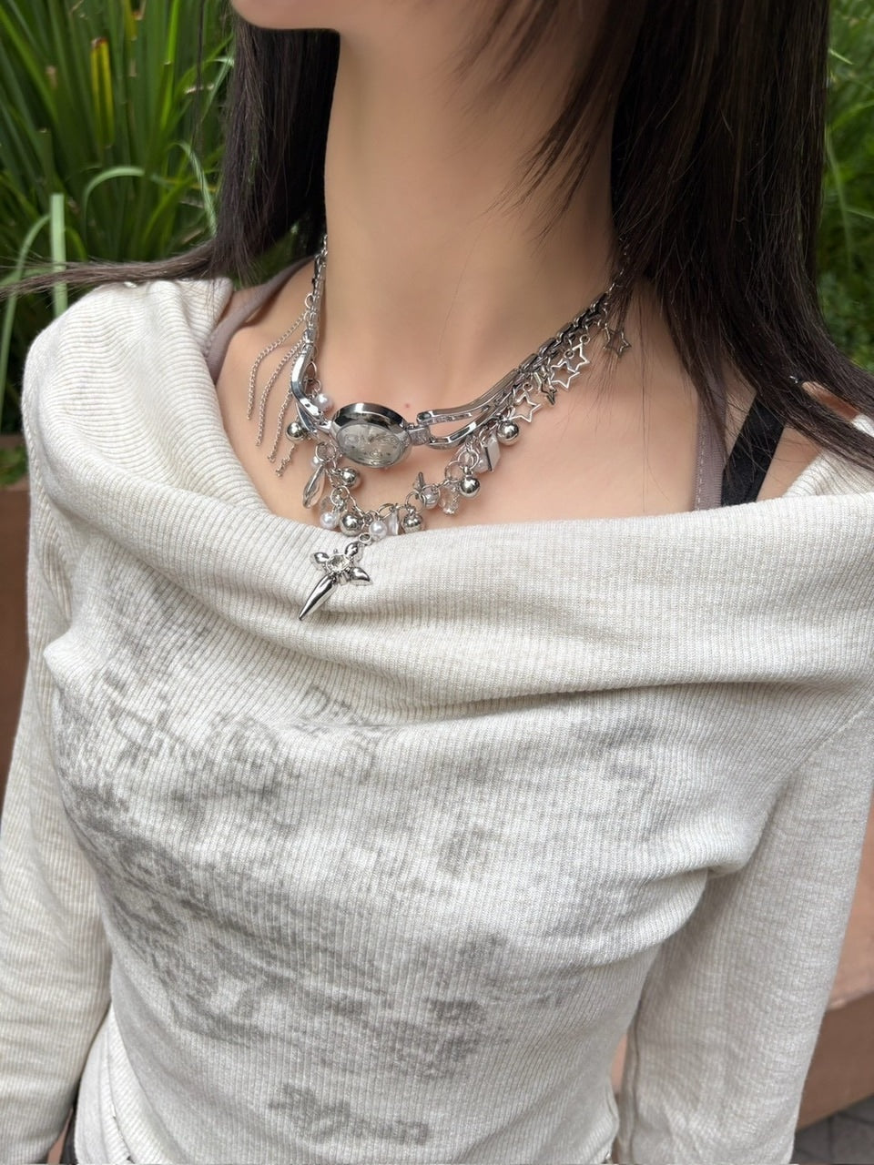 【Never mind the XU】watch design choker / 【ネバーマインドザエックスユー】ウォッチデザインチョーカー