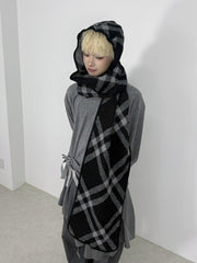国際配送【Nerd out XU】knit hood muffler / 【ナードアウトエックスユー】ニットフードマフラー (2color)