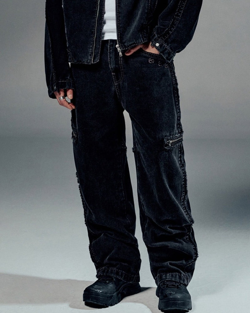 【NOMANUAL】NO RELIGION DENIM RIDER PANTS