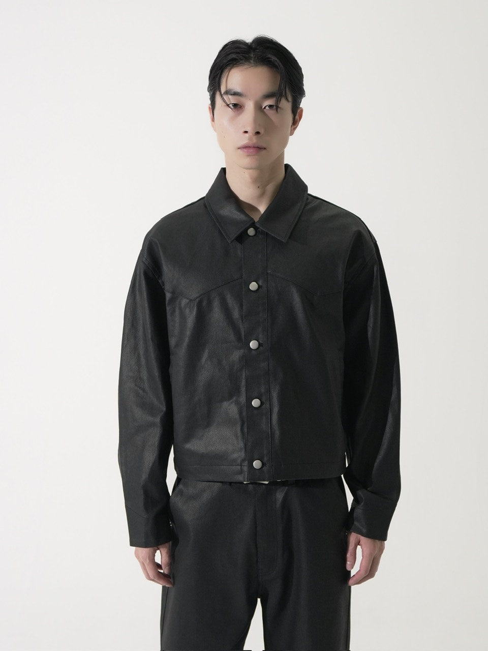 【CS】coated denim jacket(black)