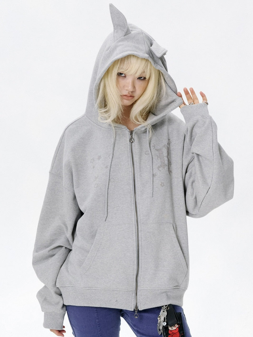 【runningHIGH】EAR ZIP UP HOODE / 【ランニングハイ】イヤージップアップパーカー