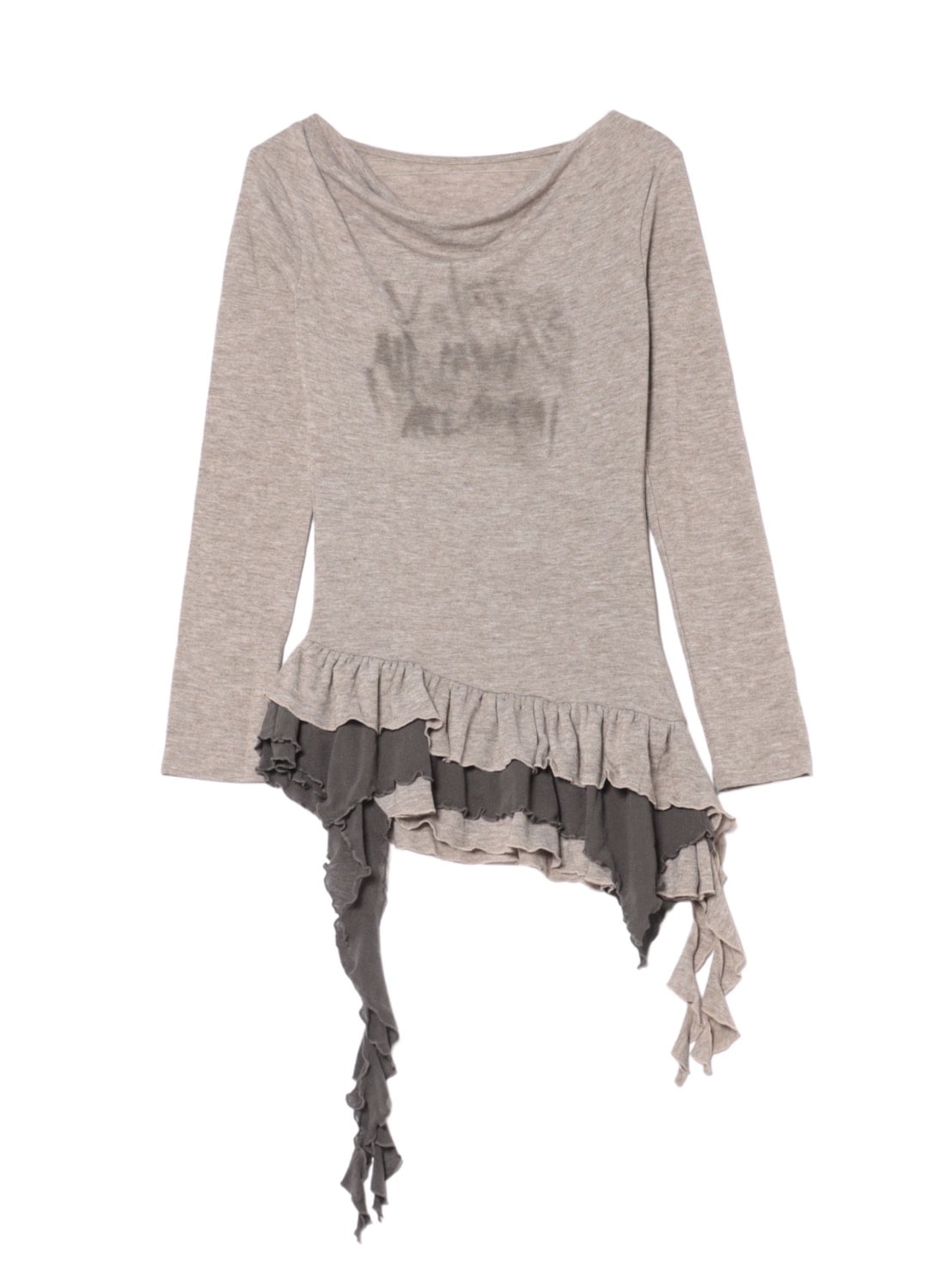 【Never mind the XU】tie set layered long sleeve / 【ネバーマインドザエックスユー】タイセットレイヤード長袖トップス (2color)