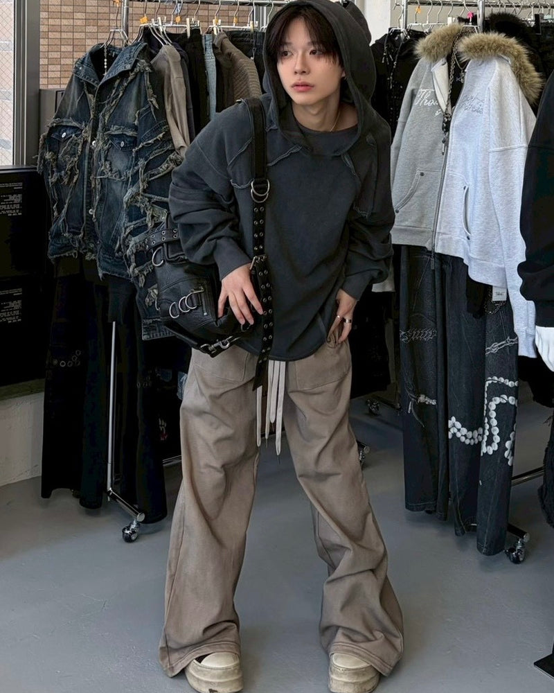 【Never mind the XU】layered hoodie / 【ネバーマインドザエックスユー】レイヤードフーディー