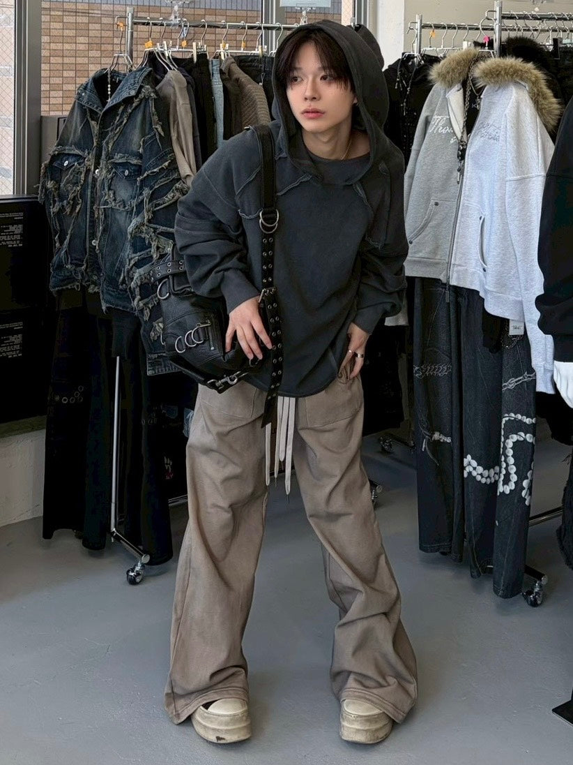 【Never mind the XU】layered hoodie / 【ネバーマインドザエックスユー】レイヤードフーディー