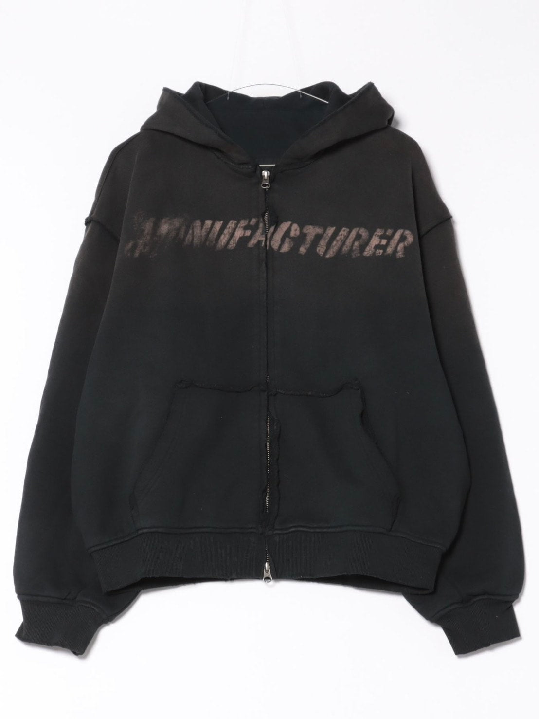 【Never mind the XU】damage oversized zip up hoodie / 【ネバーマインドザエックスユー】ダメージオーバーサイズジップアップパーカー