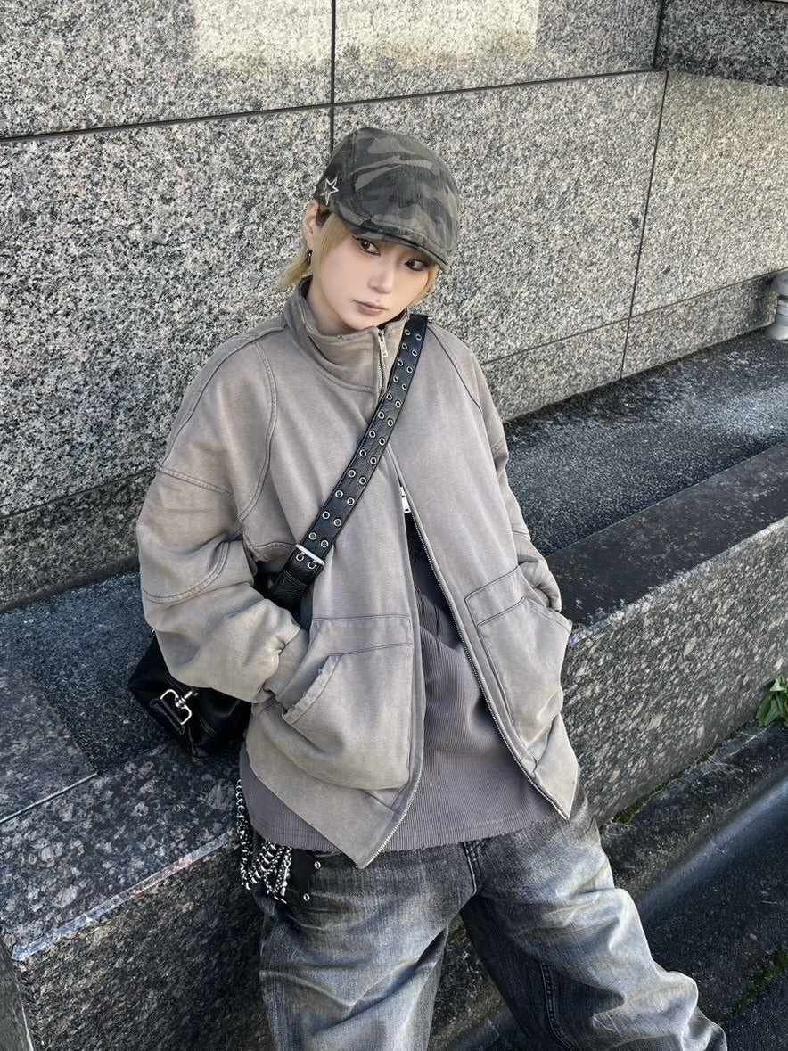 【Never mind the XU】vintage zip up jacket / 【ネバーマインドザエックスユー】ヴィンテージジップアップジャケット (2color)