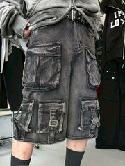 【Never mind the XU】pocket denim half pants / 【ネバーマインドザエックスユー】ポケットデニムハーフパンツ