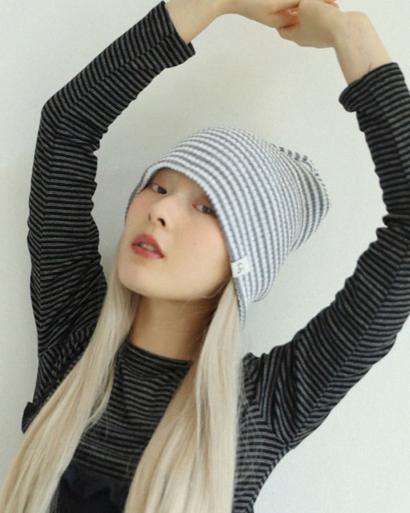 12/21 20:00 再販【Uglyshadow】STRIPED LONG BEANIE