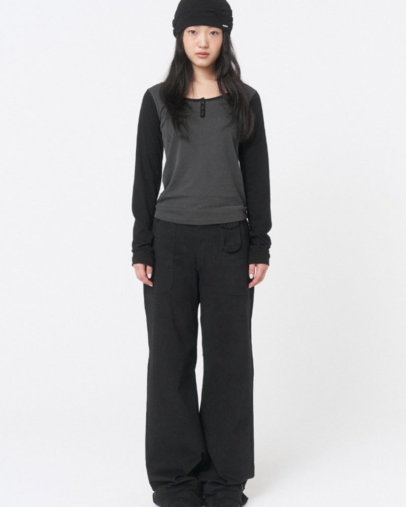 【Miseki seoul】Henley neck long sleeves