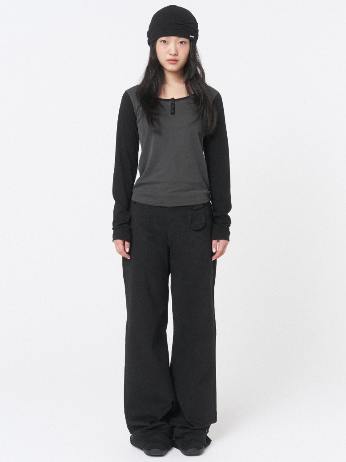 【Miseki seoul】Henley neck long sleeves