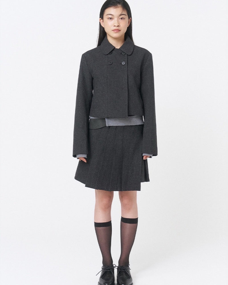 【Miseki seoul】Wabi origami pleats midi skirt